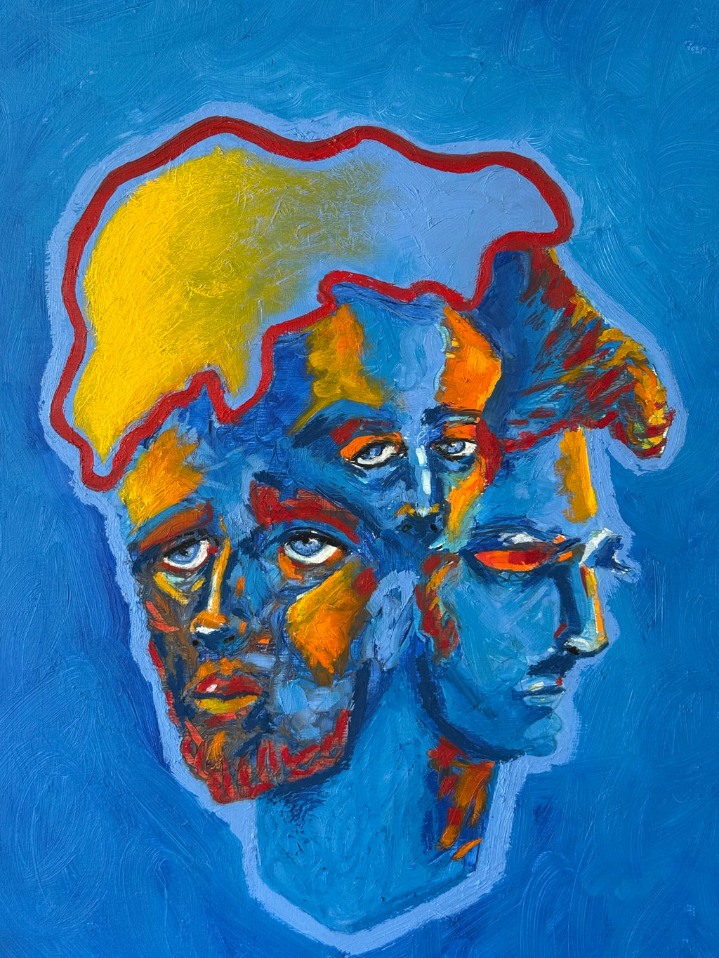 "Caterpillar" Oil painting on wood